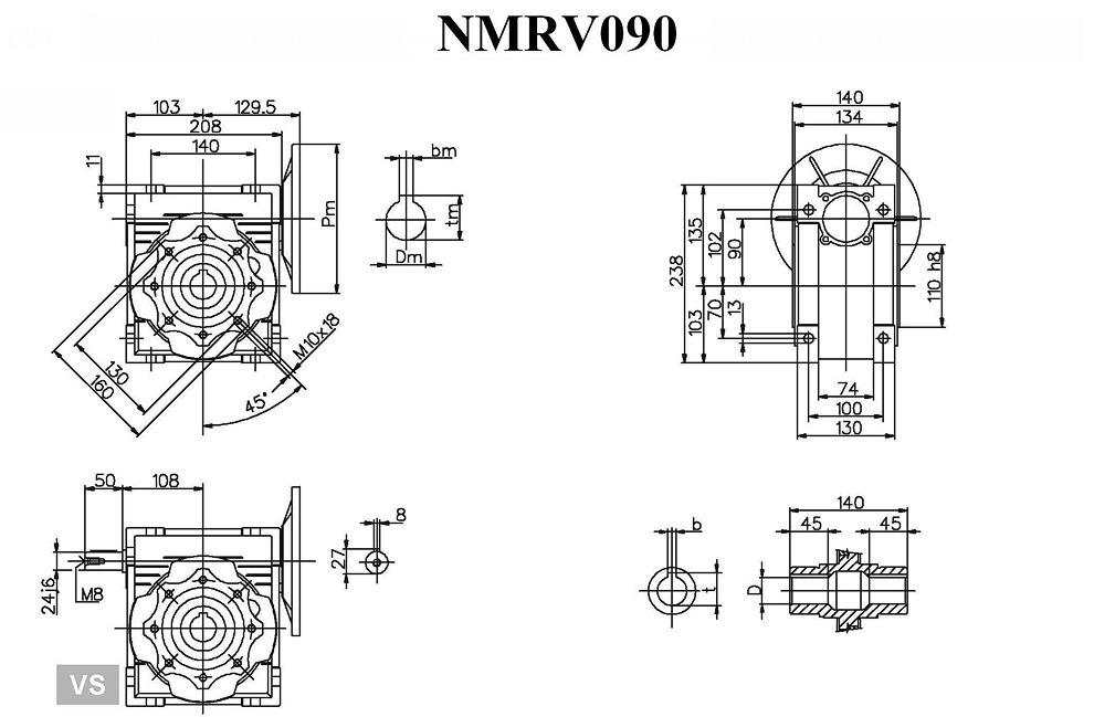 NRV-E蜗轮蜗杆减速机(图12)