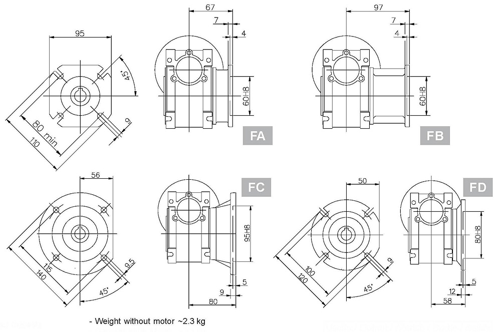 NRV蜗轮蜗杆减速机(图5)