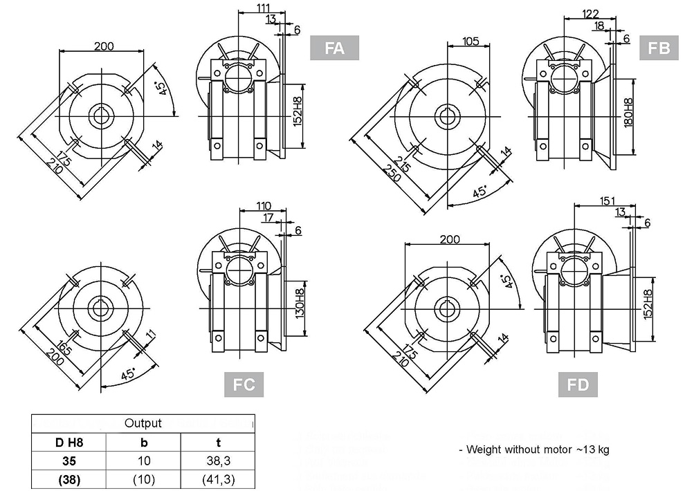 NRV蜗轮蜗杆减速机(图13)