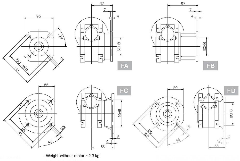 RV-E蜗轮蜗杆减速机(图5)